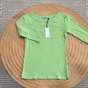 Michael Stars 3/4 Sleeve Tee in Lime Green